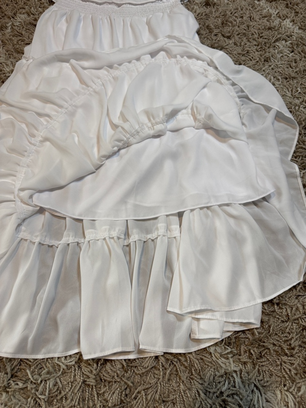 NWT 1. STATE Strapless Tiered Ruffle Midi Dress Ultra White size Large - Picture 12 of 13
